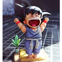 15cm anime dragon ball action figure cute yawn goku figurine collection model pvc statue desk ornaments children doll toys gift
