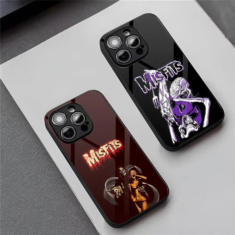 Коврик для мыши Rock Band M-MisfitS IPhone 15 Pro Max 14 12 11 13 Mini X XR XS 16 Plus SE 2020 стеклянная задняя