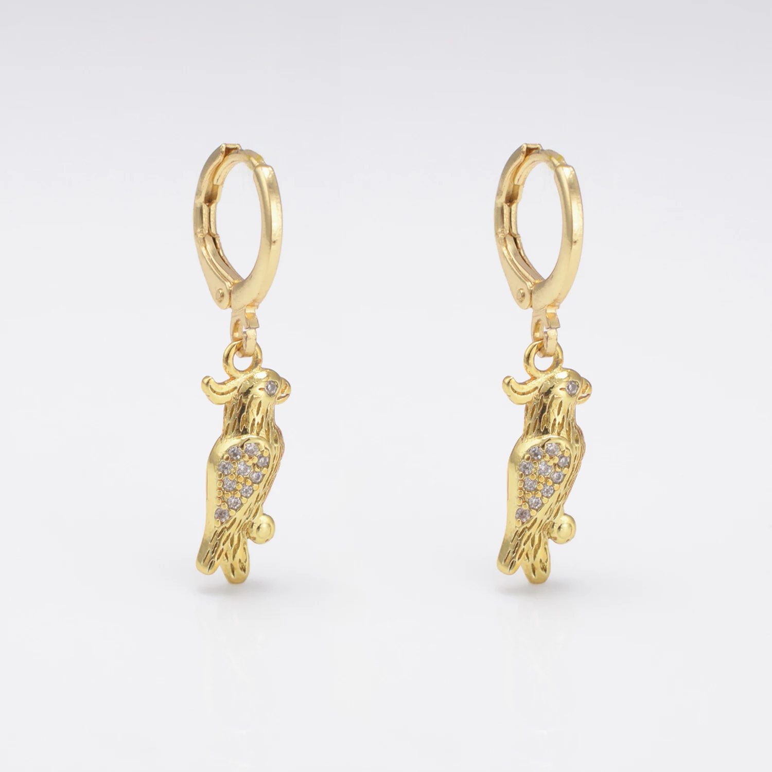 Серьги-кольца в виде животных для женщин Золотые серьги-подвески собаки орла