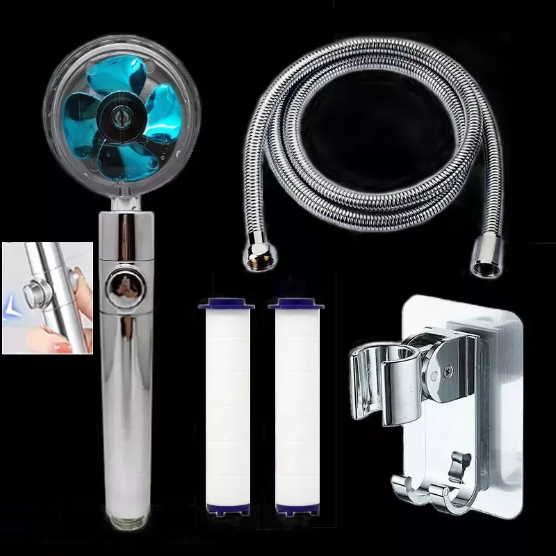 

NEW2023 High Pressure 360 Rotated Shower Head Set Bathroom Handheld Turbocharged Pressurized Massage Rainfall Sprayer Shower Noz