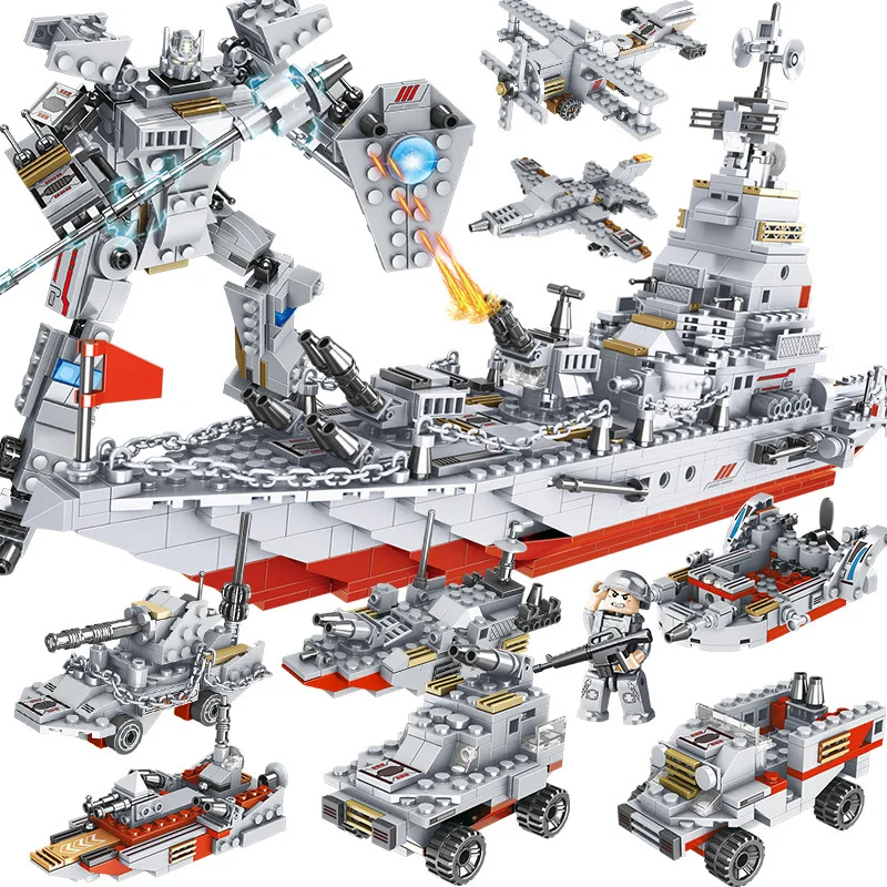 Боевой корабль-авиаперевозчик совместимый с конструкторами Lego мелкие частицы в
