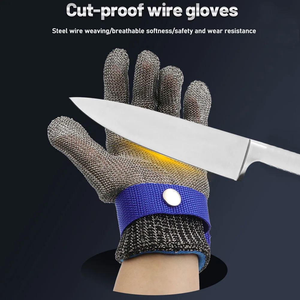 

Anti-cut Stainless Steel Wire Gloves Outdoor Safety Cut Resistant Protection Fishing Metal Processing Gloves Fishing Equipments