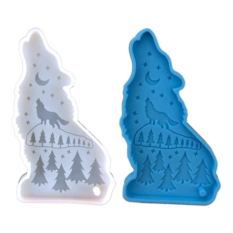 

Wolf Necklace Pendant Silicone Mould Keychain Epoxy Resin Mold for DIY Crafts