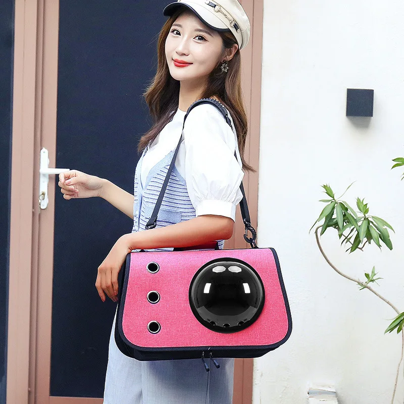 

Прозрачная Сумка-переноска для кошек, Воздухопроницаемый рюкзак в виде космической капсулы для маленьких собак и кошек, дорожная клетка для котят