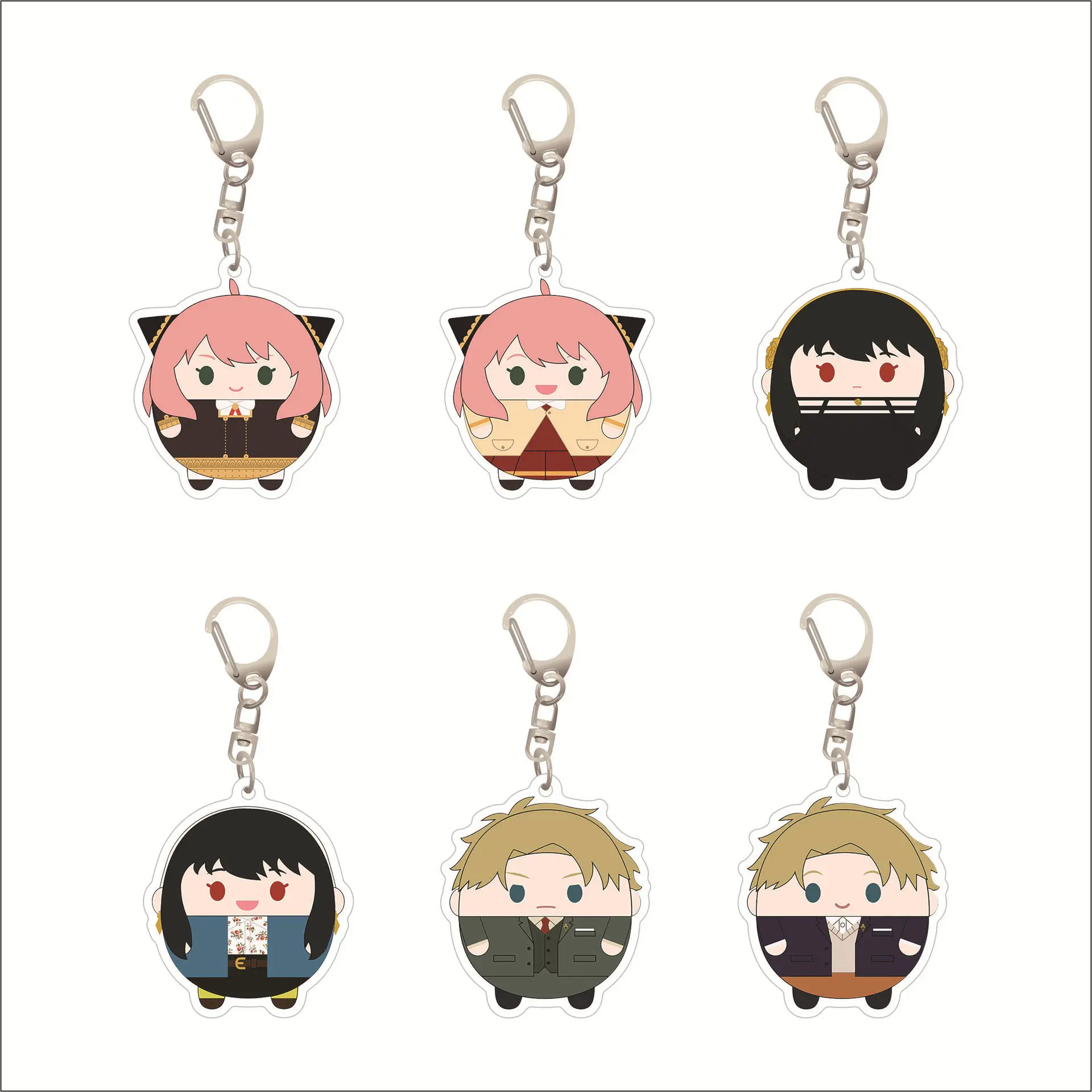 

Cute Acrylic Cartoon Figure Pendant Keyrings Anime SPY X FAMILY Keychain Double Sided Key Holder Jewelry Women Men Birthday Gift