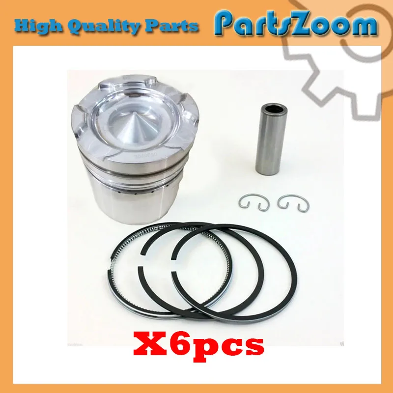 

6pcs Piston & Piston Ring 3048650 For Cummins NTA855 Engine 139.7MM