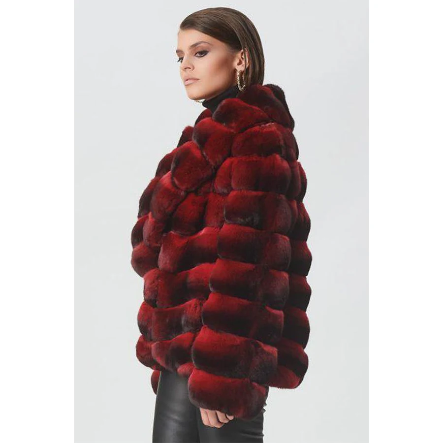 Женская зимняя куртка из натурального кроличьего меха