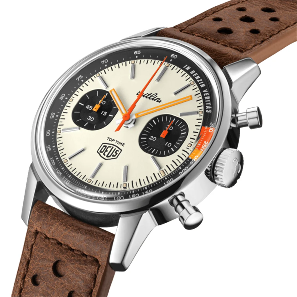

2022 New Luxury Brand Top Time Deus Series Chronograph 41MM Fashion Business Multifunction Retro Belt Quartz Men's Wrist Watch