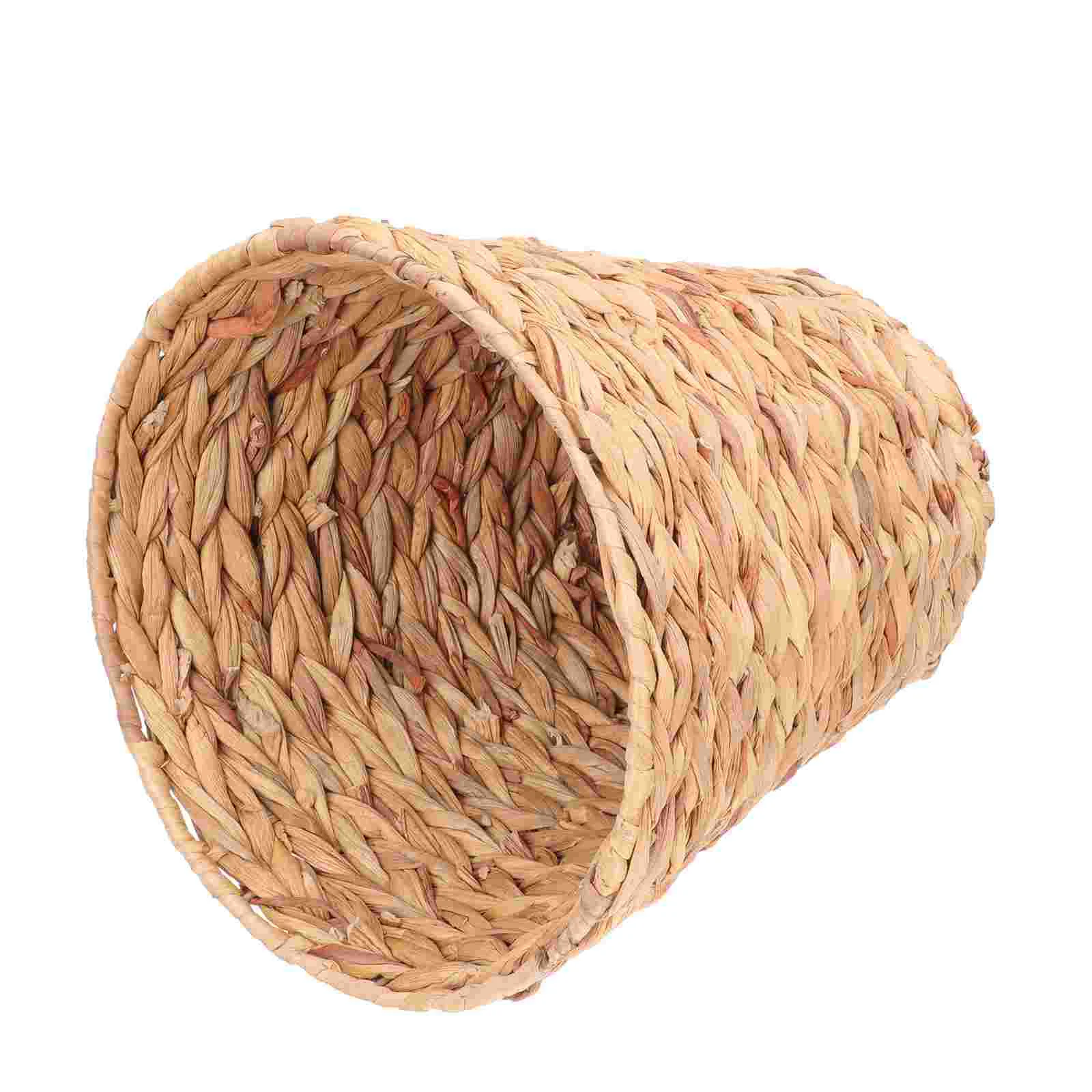 

Basket Woven Trash Can Waste Storage Bin Garbage Wicker Rattan Laundry Baskets Bathroom Paper Container Sundries Planter Hamper