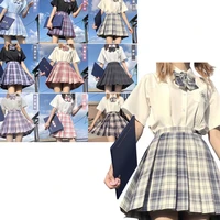 kawaii kuromi cinnamoroll my melody sanrioes series summer jk gothic mini plaid skirts ladies sweet casual student girls cosplay