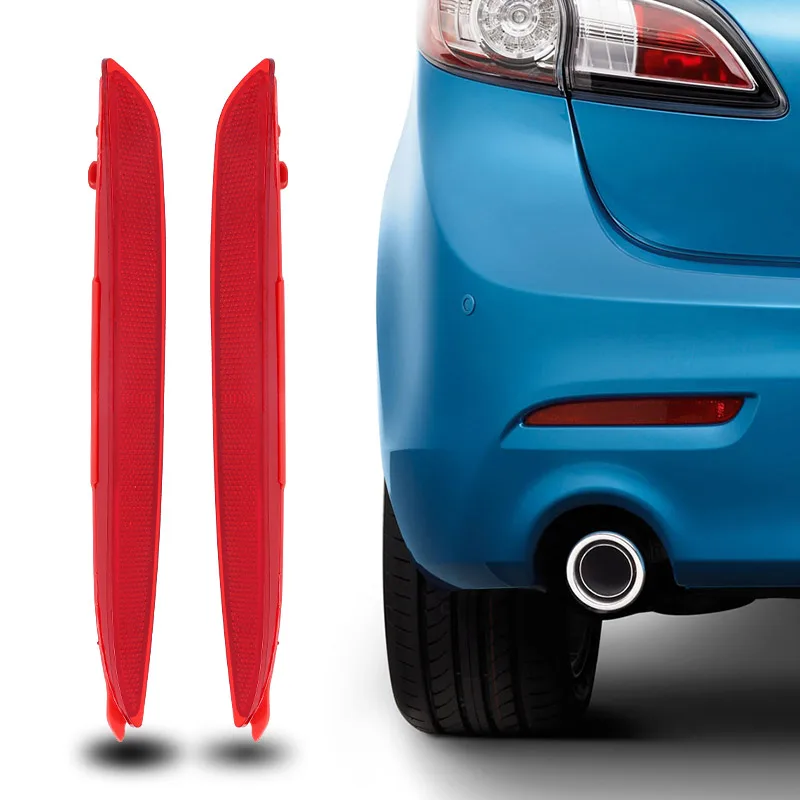 

Левый и правый красный задний бампер, отражатель, крышка для Mazda 3 BL 2009 2010 2011 2012 2013, противотуманная фара, отражатель, крышка объектива, автомобильная часть