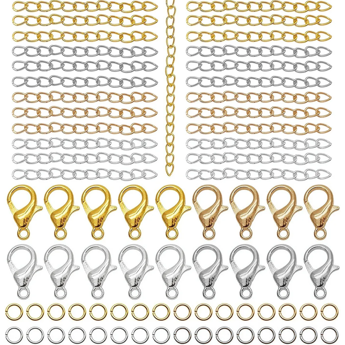 150 Шт. Позолоченные Крючки Для Прыжковых Колец Застежки Торцевые Заглушки Цепей