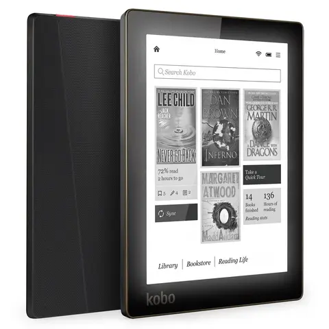 Электронная книга Kobo Aura N514, e-ink, 6 дюймов, разрешение 1024x758, Wi-Fi, 4 Гб, встроенное переднее устройство для чтения электронных книг