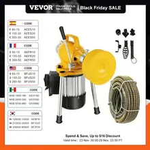 VEVOR Professional Dredge Machine 400W Electric Pipe Plunger Household Sink Sewer Toilet Blockage Tube Unblocker Cleaning Tools