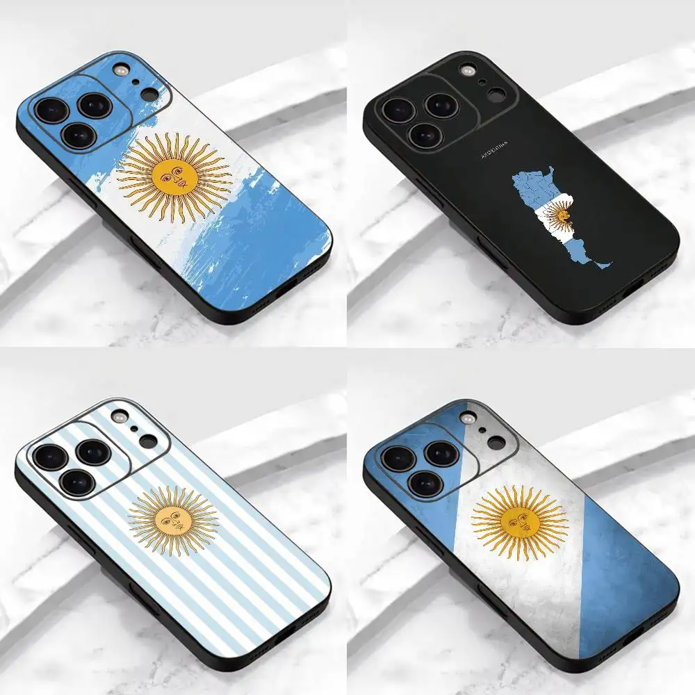 Фото Чехол для телефона с флагом Аргентины для болельщиков футбола, для iPhone 17, 16, 15, 14, 13, 12, 11 Plus, Pro Max, XS, мягкий силиконовый, черный №1