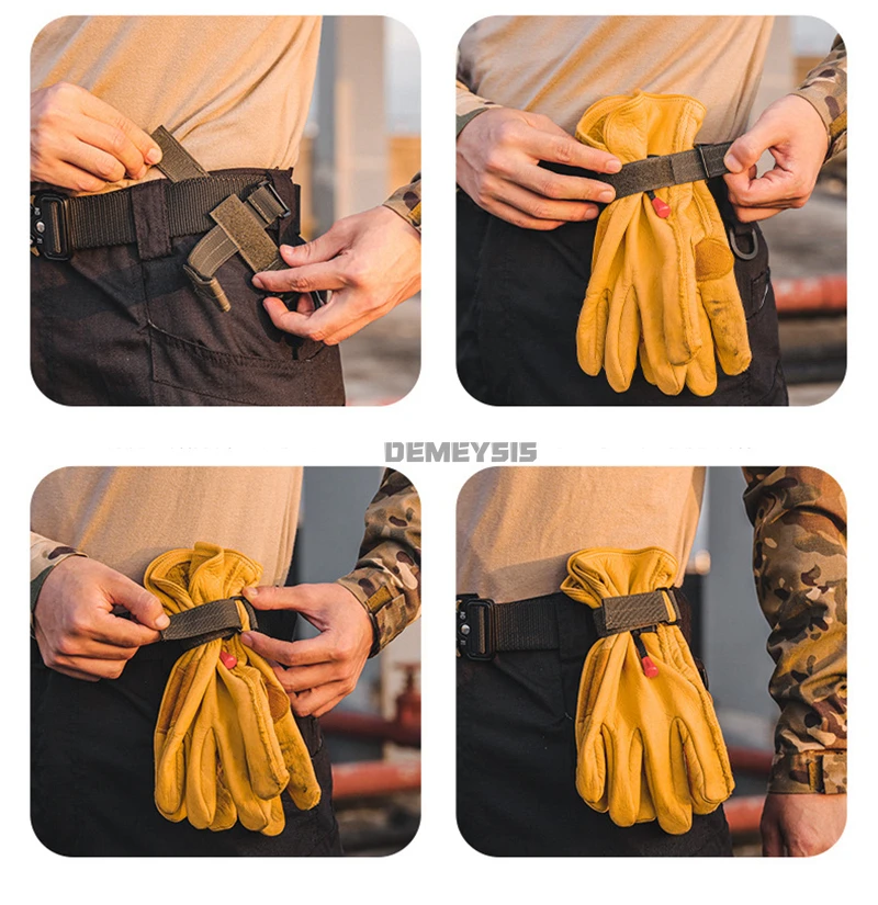3PCS Gloves Holder Tactical Gear Clip Keychain Multi-purpose Molle Hook Belt Keeper Outdoor Camp EDC Webbing Glove Rope | Спорт и