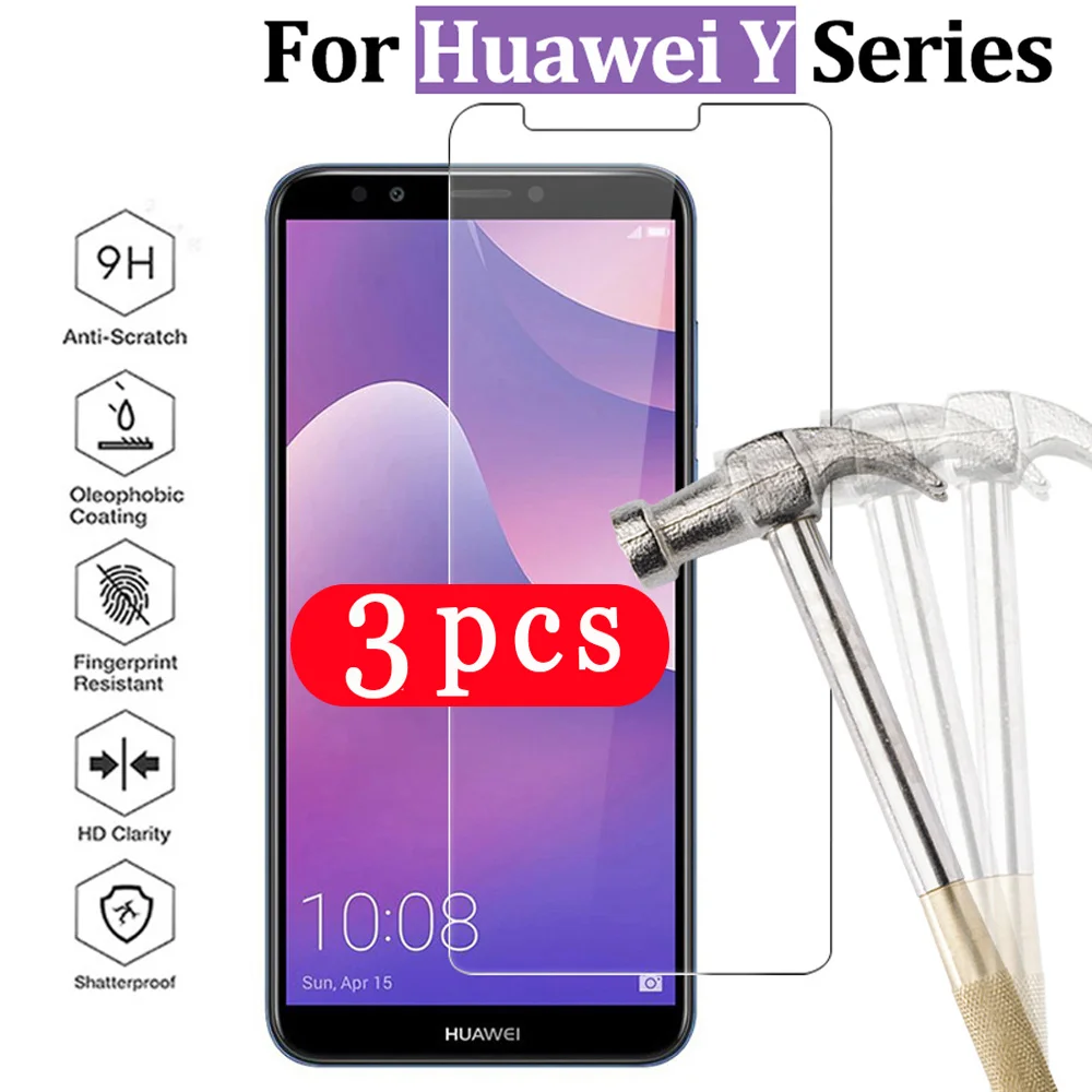 

Для huawei Y7 y6 Y5 prime Pro 2018 2019 закаленное стекло, защитная пленка, сохранение экрана смартфона Y5 Lite, 3 шт.