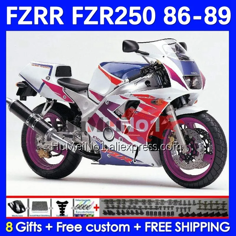 

FZR250RR Kit For YAMAHA FZR250 R FZRR FZR 250 250R 146No.3 FZR-250 86 87 88 89 FZR250R 1986 1987 1988 1989 Fairing purple stock