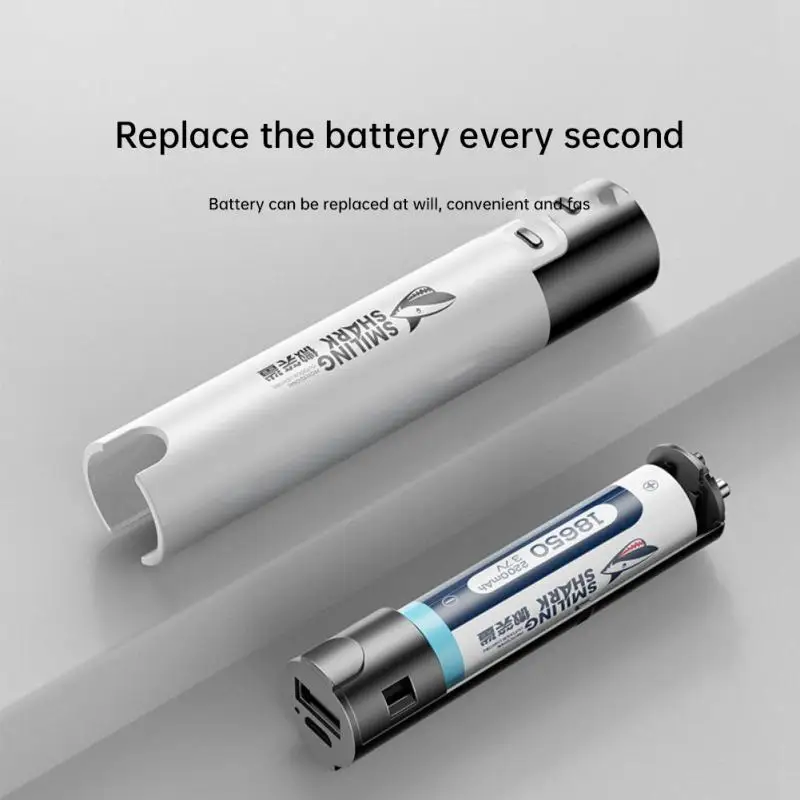 

Flashlight Smile Shark LED Mini Portable Charging Treasure Replaceable Battery USB Charging High-brightness Flashlight