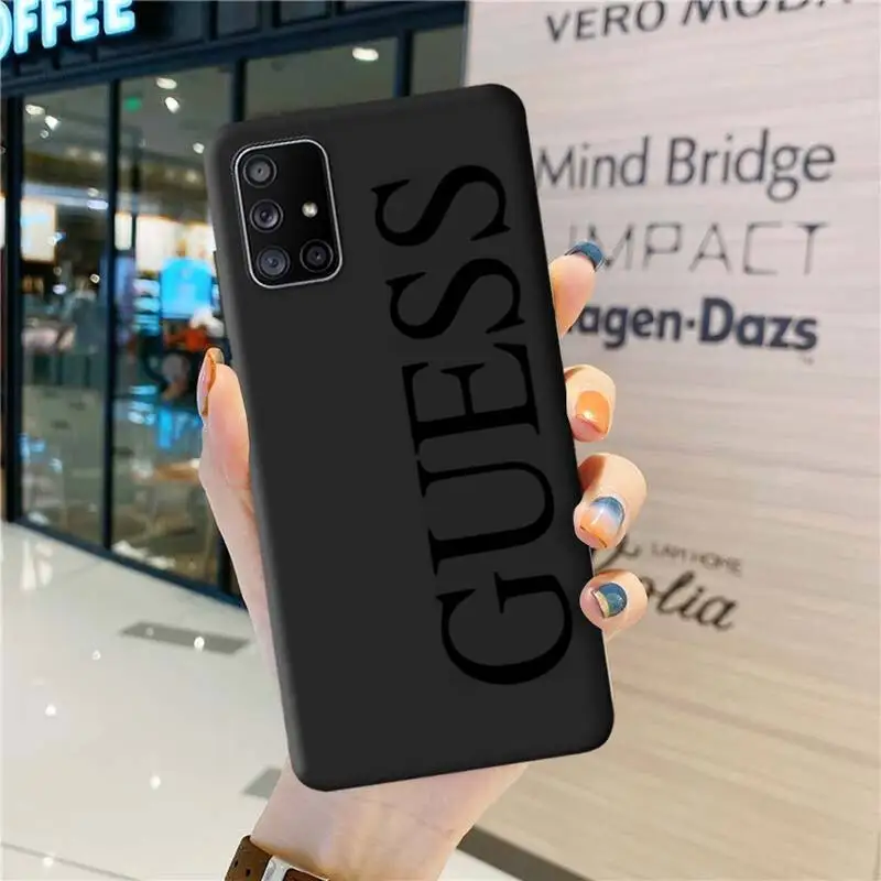 

GuEss What Brand Phone Case For Samsung Galaxy A03S A52 A13 A53 A73 A72 A12 A31 A81 A30 A32 A50 A80 A71 A51 5G
