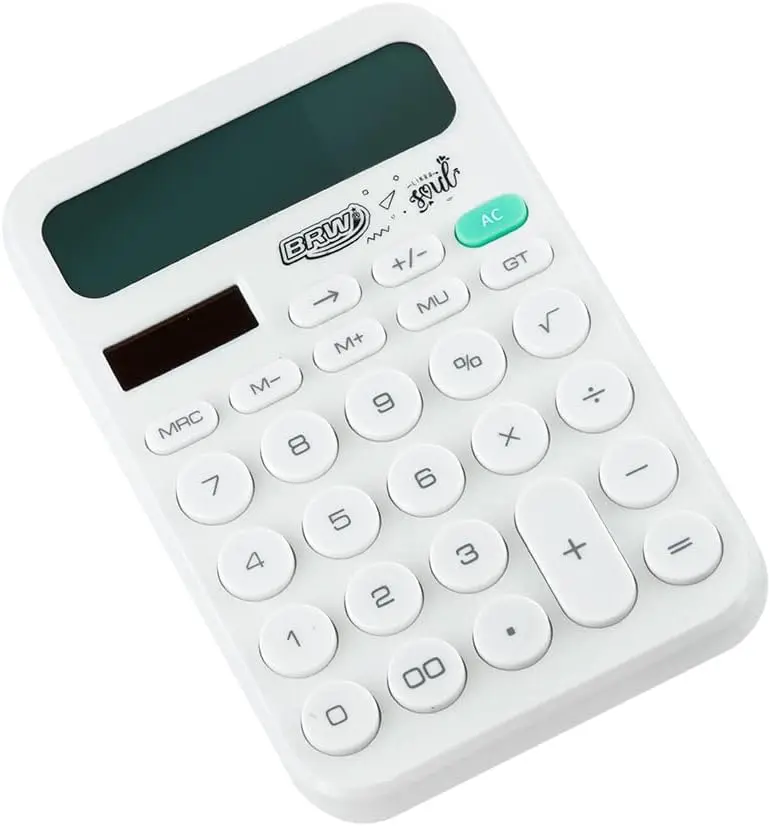 

Soul Grande 12 Dígitos White Calculator - Perfect For Kids and Adults In Home, School & Office