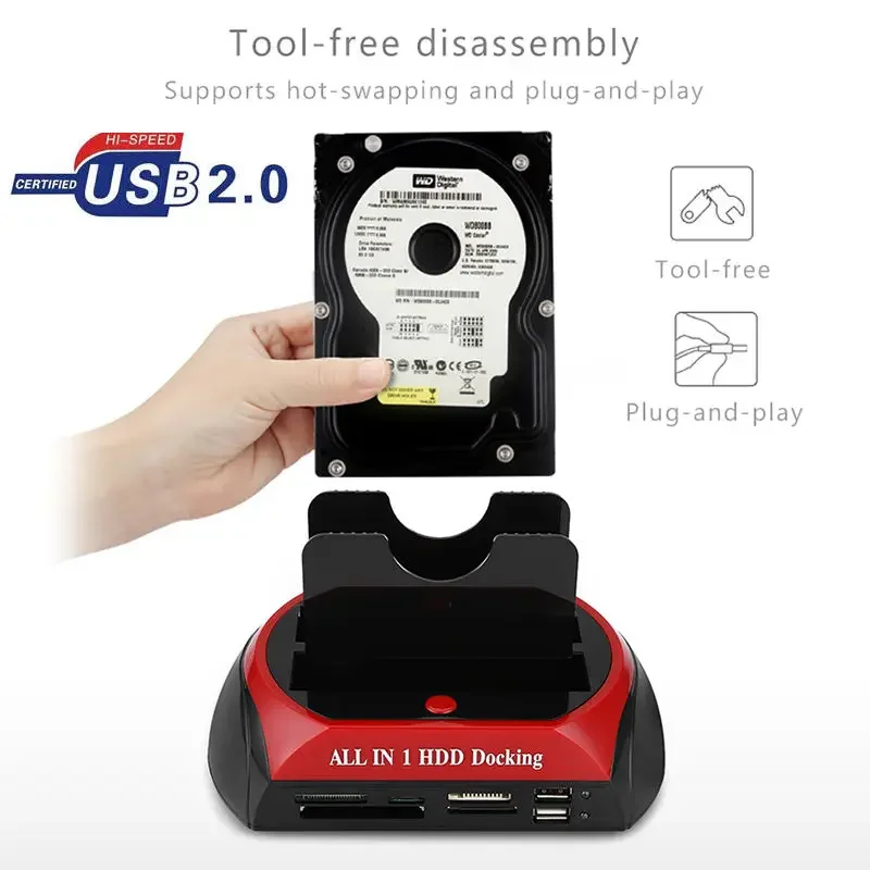 Корпус MayAug USB 2.0 Dual Bay HDD для IDE SATA 2 5 дюйма 3