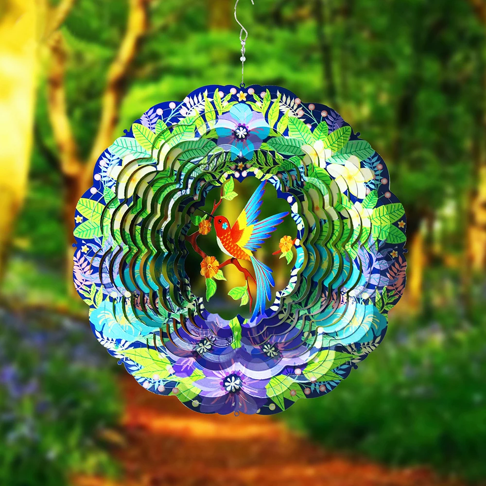 

3D Decoration Party Festival Outdoor Garden Hanging Wind Chime Wedding Room Moving with The Wind Forest Bird Pendant
