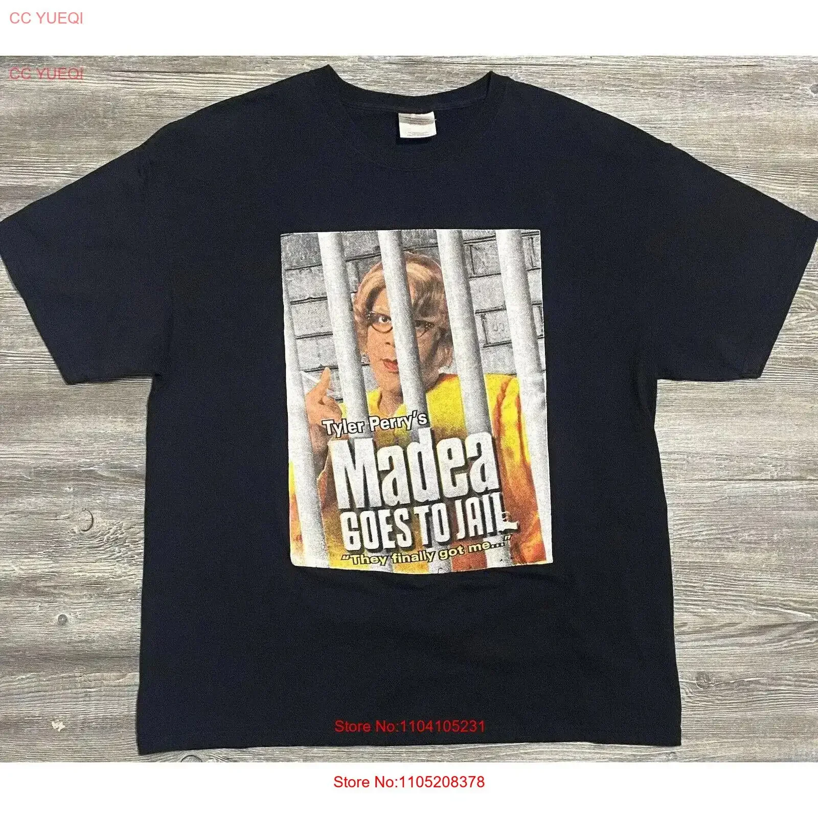 Фото Футболка Tyler Perry MADEA GOES TO JAIL XL, редкая АКЦИЯ, двусторонняя, отличное состояние, винтажная, растянутая, с рисунком, унисекс №1