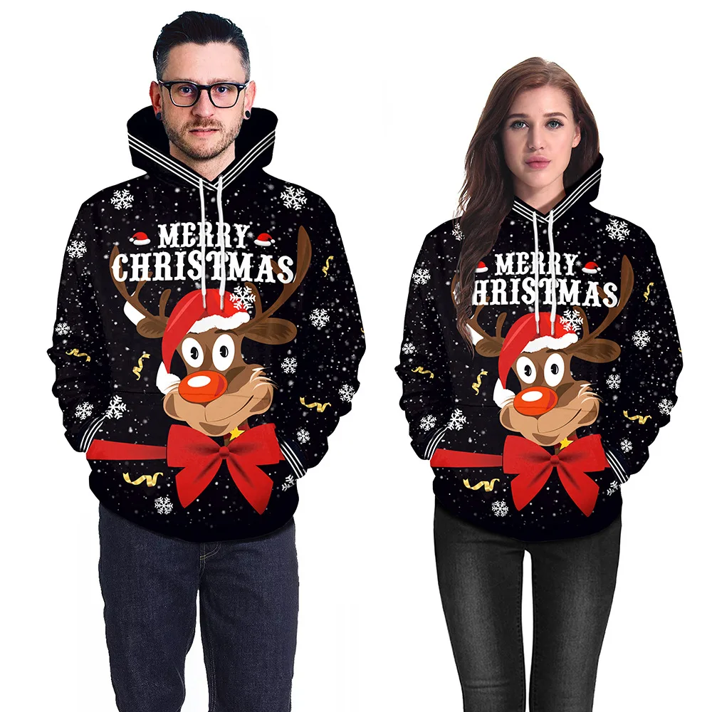 Рождественская толстовка с рисунком коровы для мужчин осенние праздники