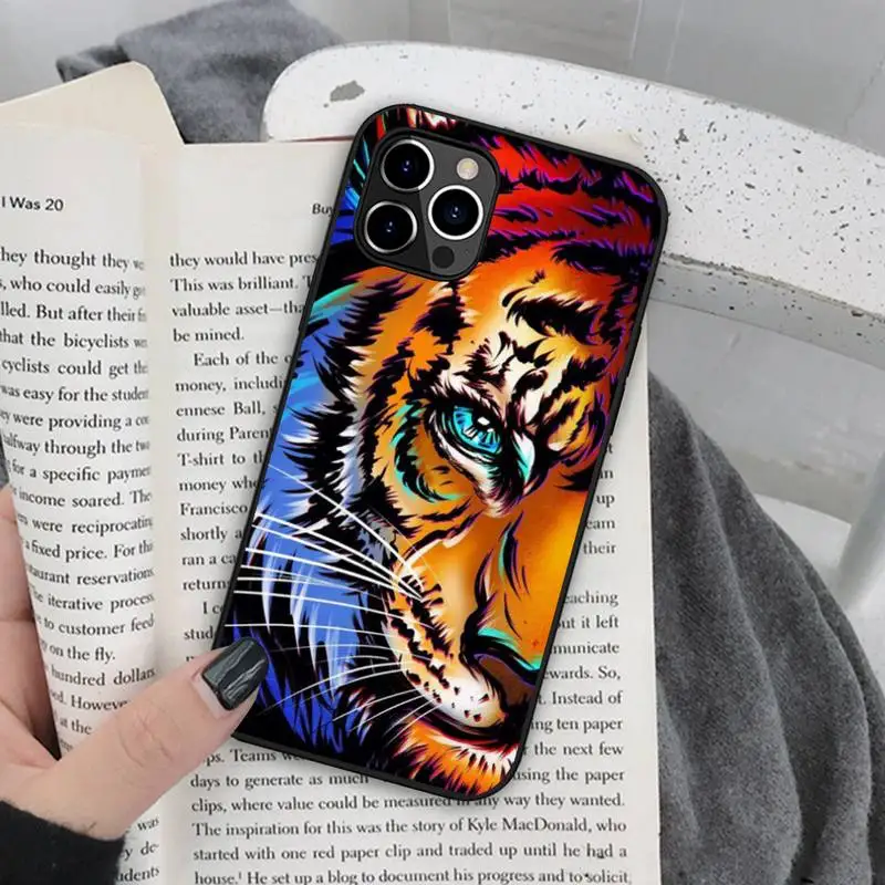 angry animal tiger Phone Case Silicone Soft for iphone 13 12 11 Pro Mini XS MAX 8 7 Plus X 2020 XR cover |