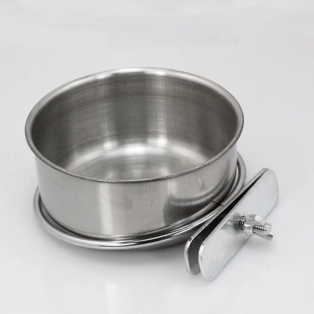 

Bowlcage Bird Cups Feeder Hangingwater Feeding Parrot Bowls Coop Birds Dish Stainless Steelanimal