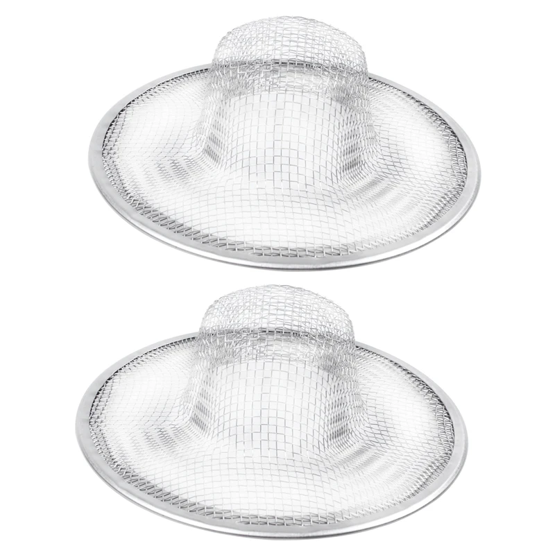 

2X Stainless Steel Drainer Basin Filter Mesh Sink Strainer 3.5 Inch Top Diameter