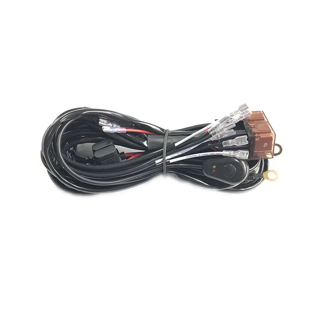 

Подключение 5 Автомобильный светодиодный рабочий светильник жгут проводов с реле, водонепроницаемый двойной переключатель, универсальный для автомобильной ленты