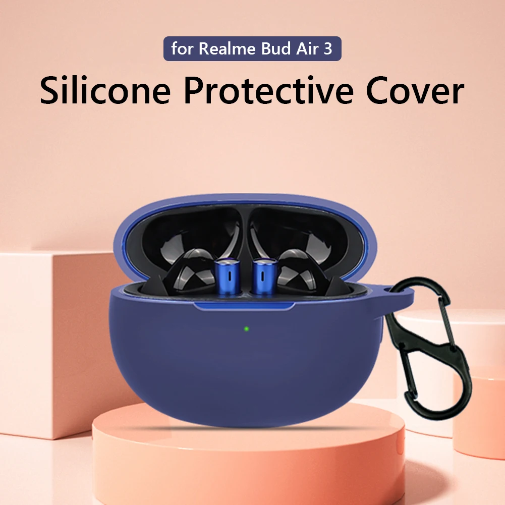 

Силиконовый защитный чехол для Realme Buds Air3, чехлы для беспроводных наушников-вкладышей, защита от ударов с зарядным отсеком