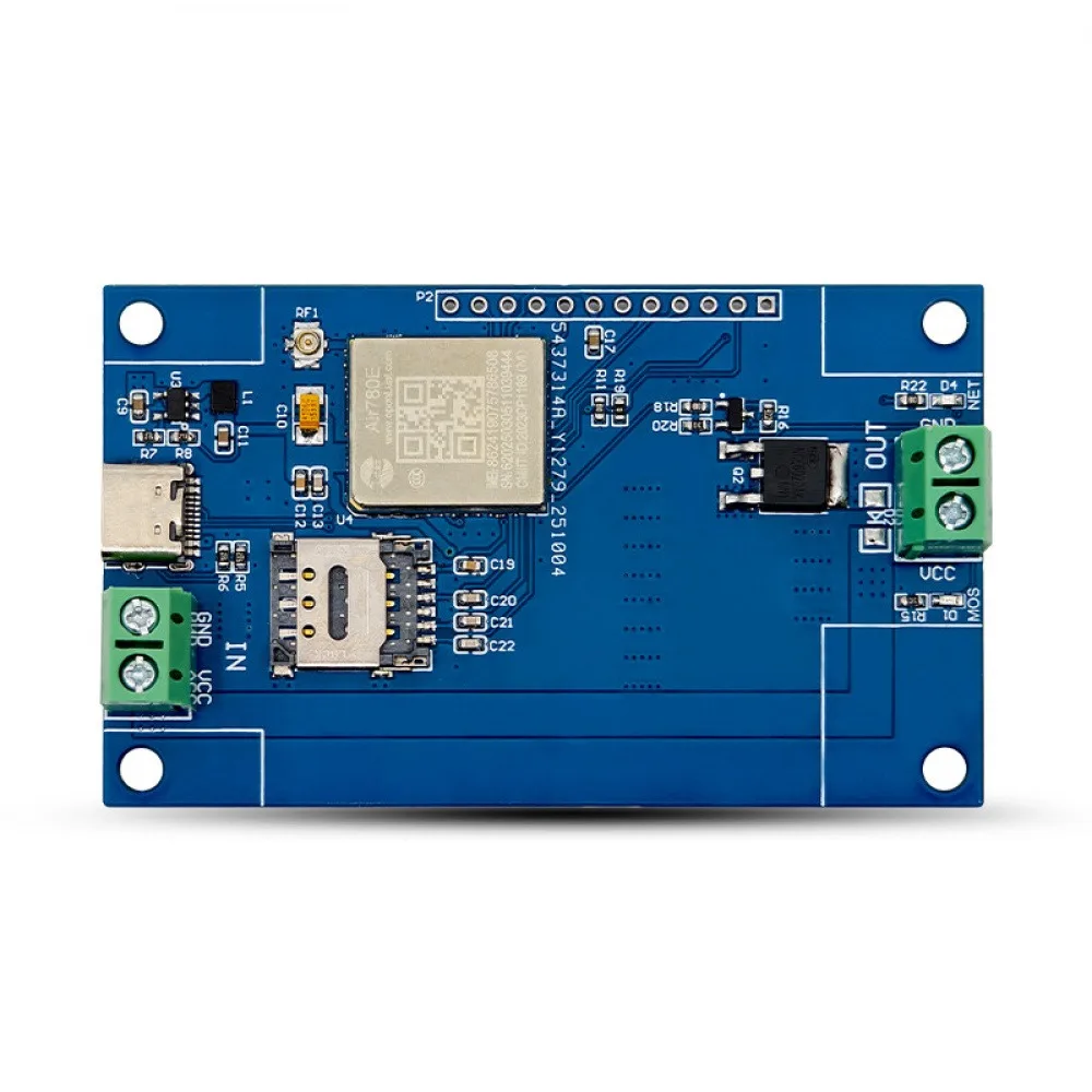 Фото Модуль переключателя MOS с одним каналом 4G AIR780E, питание DC5-60V, N-MOS, слот для Nano SIM, поддержка AT-команд, для вторичной разработки №3