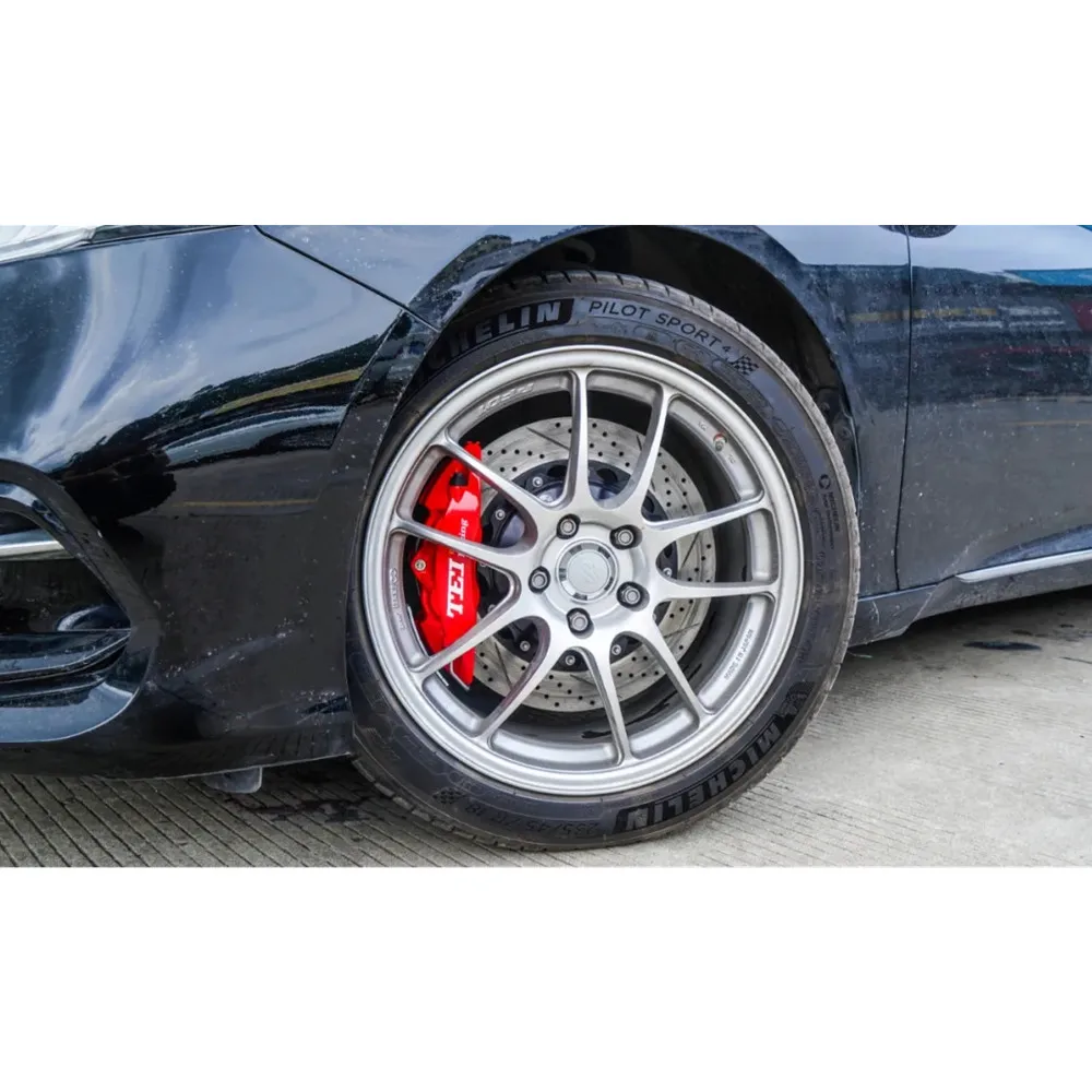 

FRONT BRAKE 4 Piston Brake Caliper 355X28MM Slotted Drilled Disc For CIVIC 2010-2021 18/19inch Wheel
