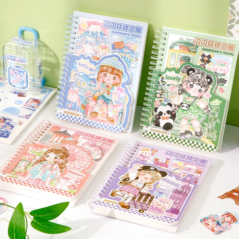 

MOHAMM 80 Sheets A6 Cartoon Cute Girl Panda Paper Notebook Creative Notebooks for Students Office Take Notes Journaling Supplies