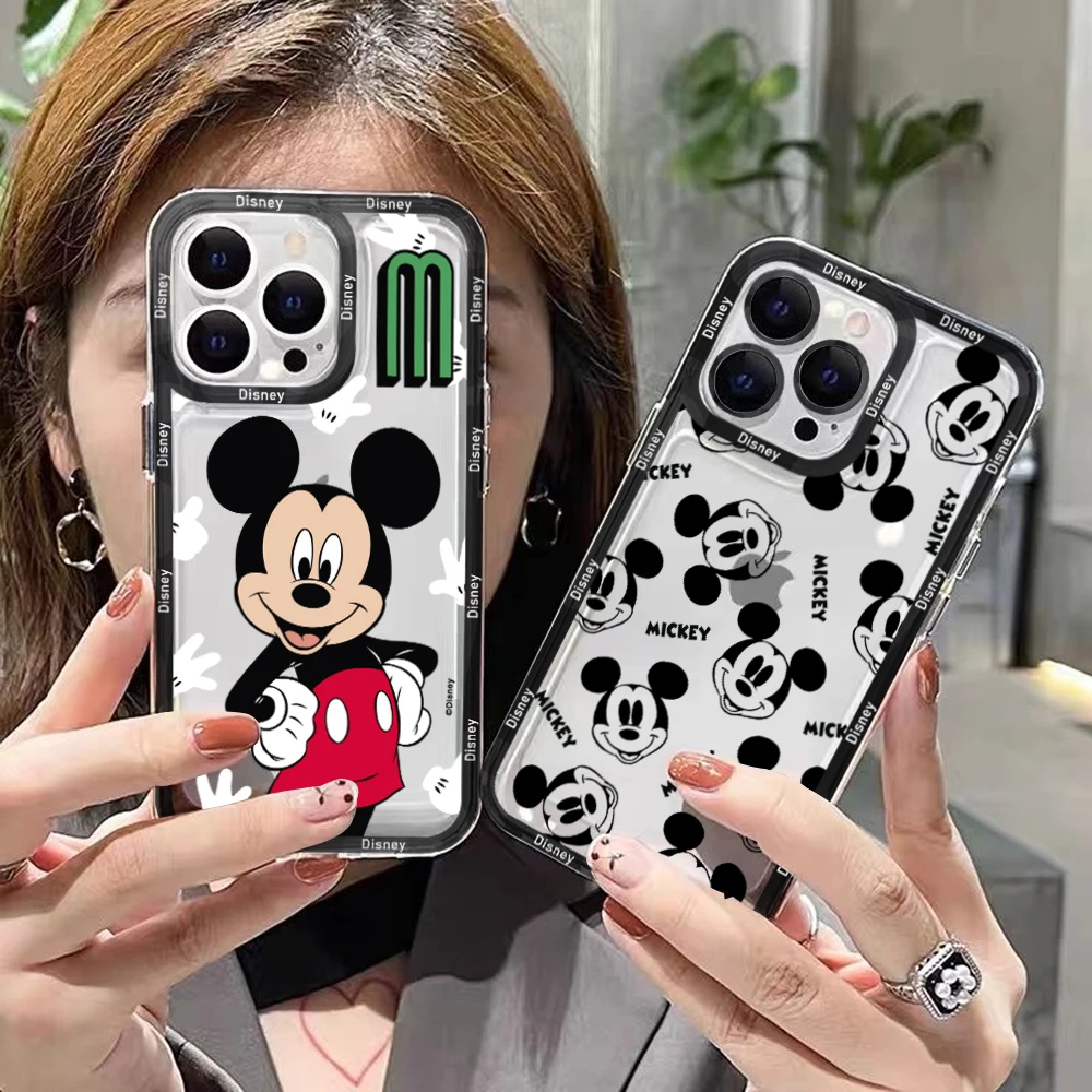 

Cartoon Disney Mickey Minnie Phone Case For Xiaomi Redmi Note 12C 11 10 Pro Plus 10C 9A 9C 9T K40 K50 K60 4G 5G Transparent Capa