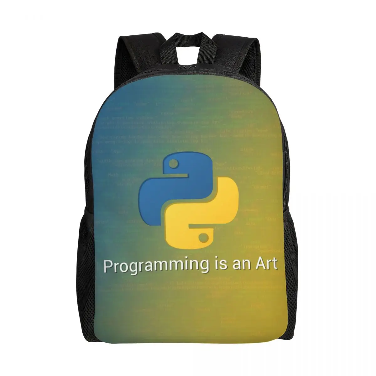 

Programmer Computer Developer Python Laptop Backpack Men Women Basic Bookbag for College School Students Programming Coder Bags