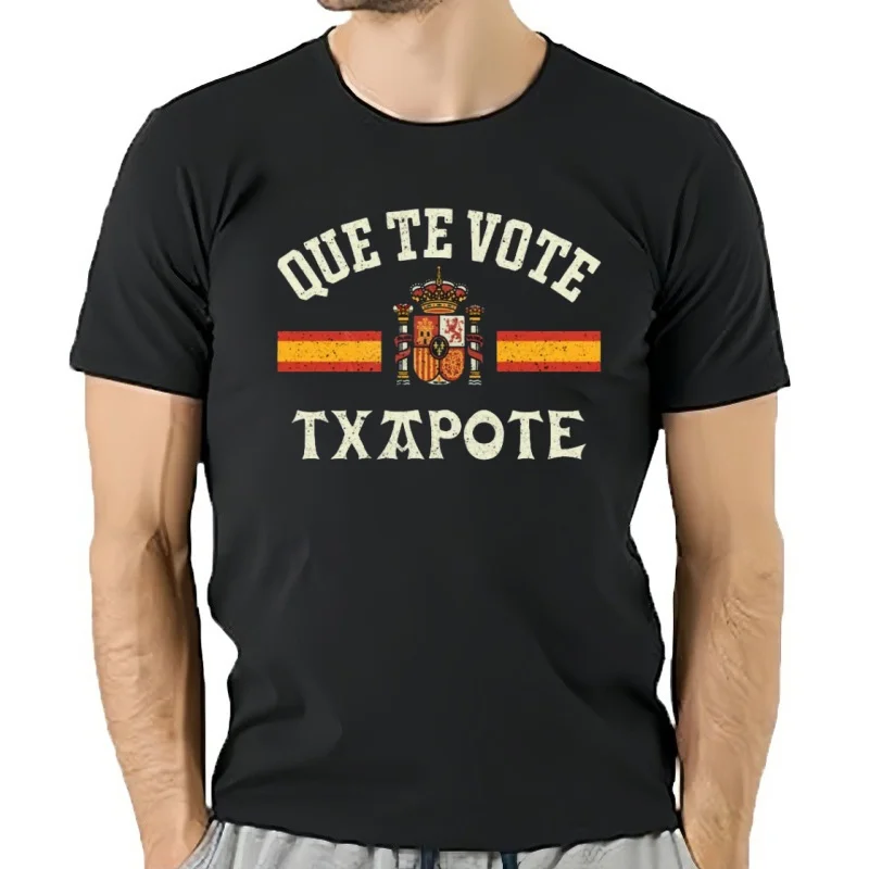 Фото Que Te Vote Txapote Camiseta divertida Meme® Harajuku Ретро Camiseta de algodón унисекс verano cuello redondo Ca №1