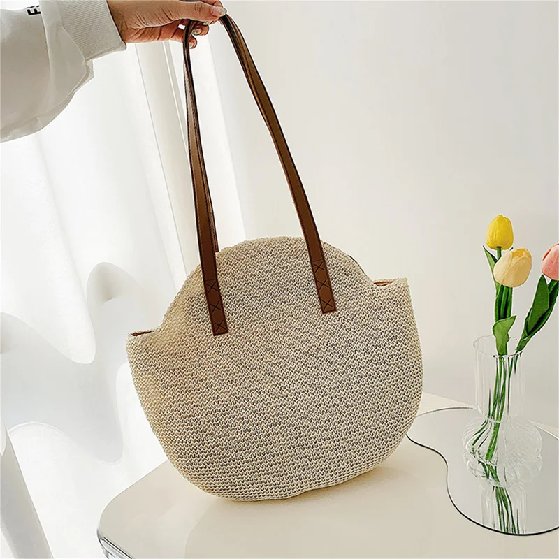 

Summer Straw Bags Women Handmade Vintage Beach Bags Vacation Shoulder Crossbody Bag Clutch
