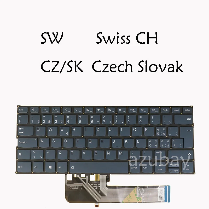 

Клавиатура с синей подсветкой для Lenovo Ideapad 530S-14ARR 530S-14IKB 530S-15IKB C340-14API C340-14IML C340-14IWL Swiss Czech Slovak