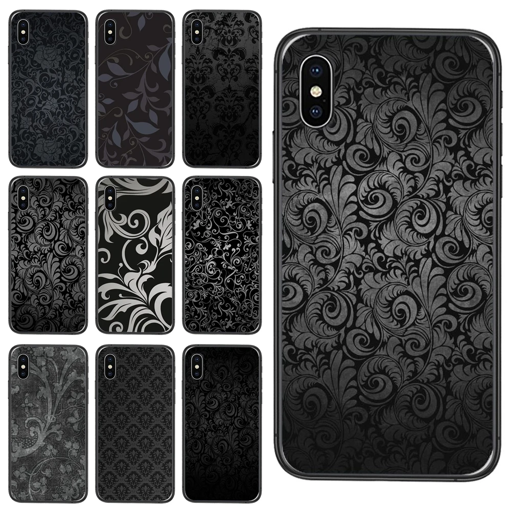 Мягкий ТПУ чехол с темными цветами для молодых девушек Xiaomi Redmi K40 K30 K30S K20 Gaming 9 9C 8 8A 7 7A 6 6A 5 4X 4A Nfc Plus Pro