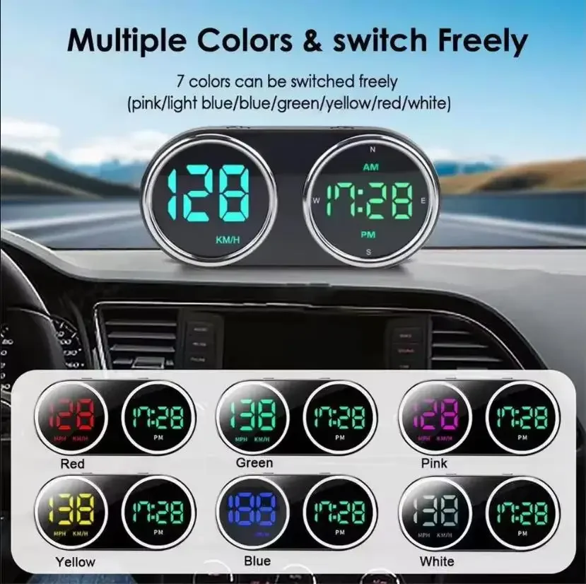 

Цифровой GPS-спидометр С Проекцией На Лобовое Стекло (HUD), Предупреждением О Превышении Скорости, Часами