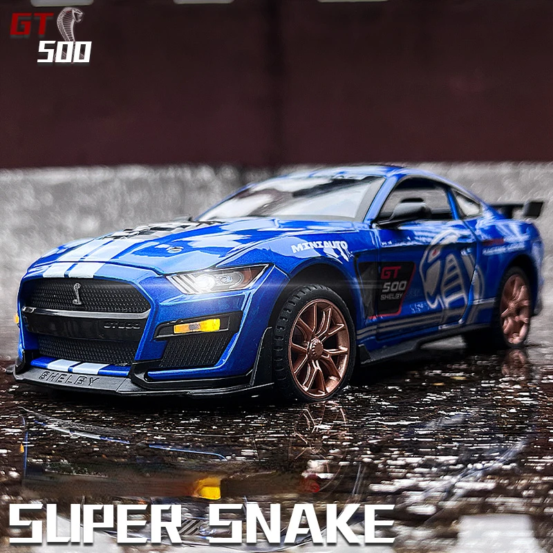 Simulation 1:24 Shelby Mustang GT500 Alloy Car Model Steering Shock Absorber Boy Collection Car Model Toys Diecast Toys Vehicles