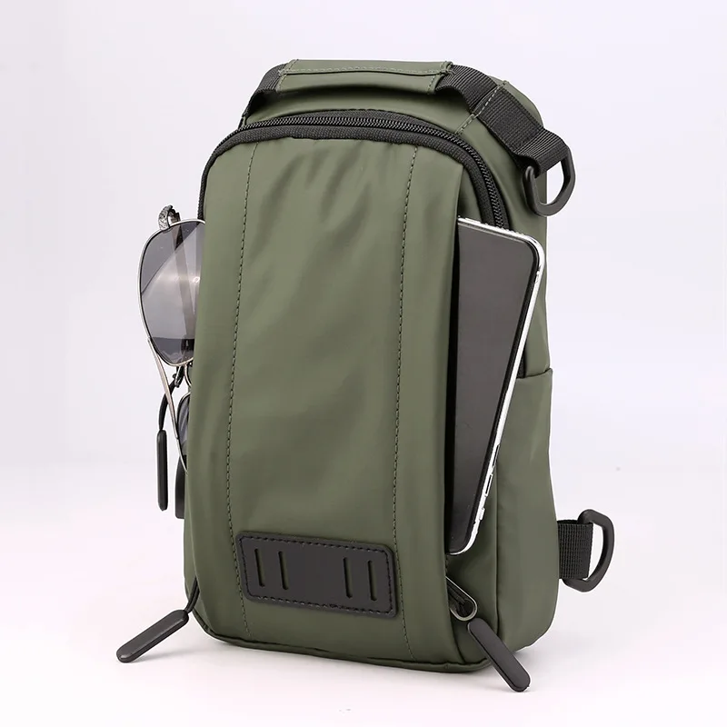Stylish Men's Waterproof Chest Bag - Single Shoulder Sling, Multifunctional Outdoor Travel Backpack With Usb Charging Port