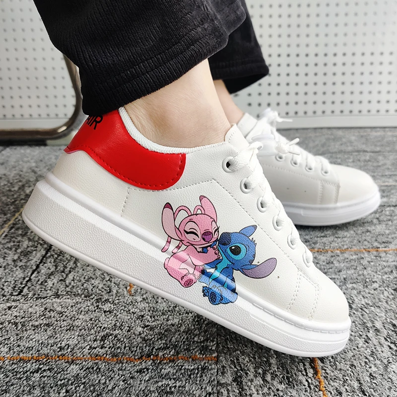 Disney Stitch Children Cartoon Girl Student Soft Soft Casual Shoes Sports Shoes Student Running Shoes Size