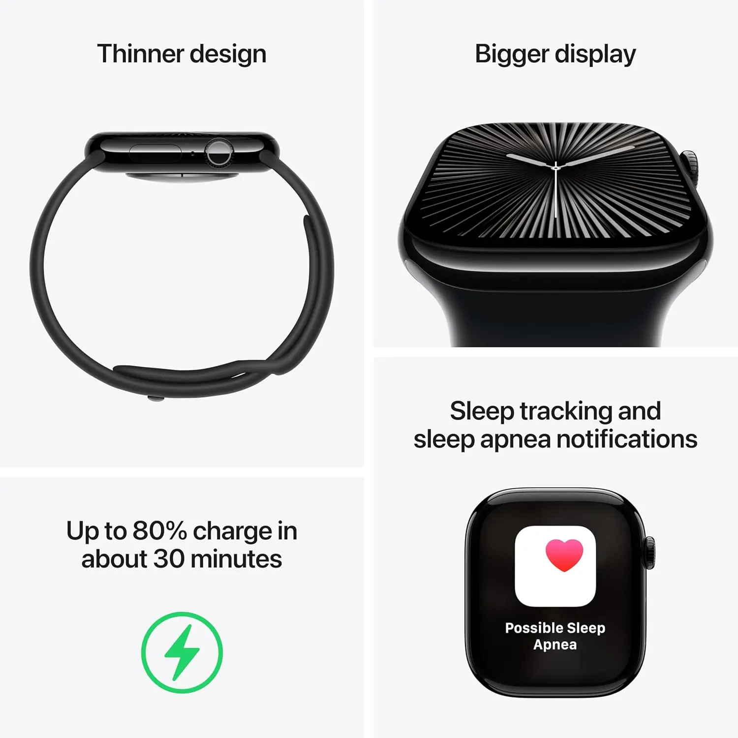 Фото Умные часы Apple Watch Series 10, GPS, алюминиевый корпус, водонепроницаемый спортивный ремешок, дисплей «Все включена Retina» №5