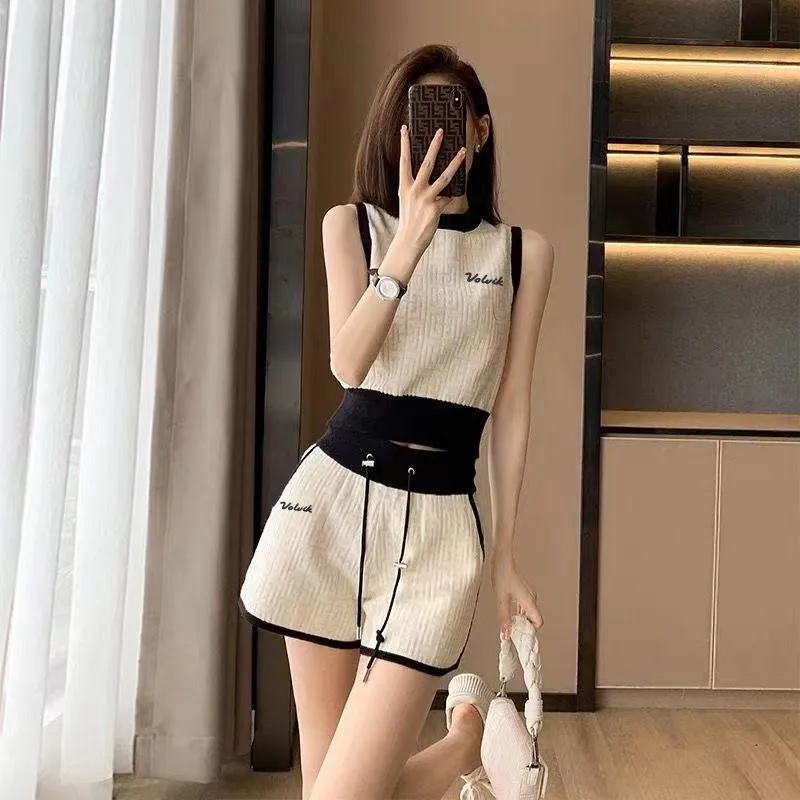 

women's golf clothing Golf Wear 2-piece set Horse Golf Suit Malbon Golf T-shirt Golf Wear Golf Shorts women's golf wear summer