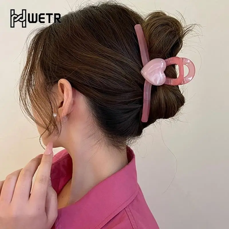 

Cross Hair Claw Sweet Heart Shape Hair Clips Girls Hair Crab Clamps Fashion Sweet Hair Accessories Gift For Friends